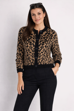 Leopar Desen Yumoş Hırka DB131